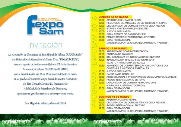XI Feria Ganadera Ganadera, Artesanal y Cultural "Fexpo Sam 2018"